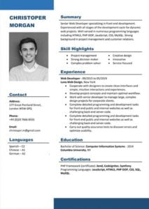 نموذج cv بالانجليزي جاهز word