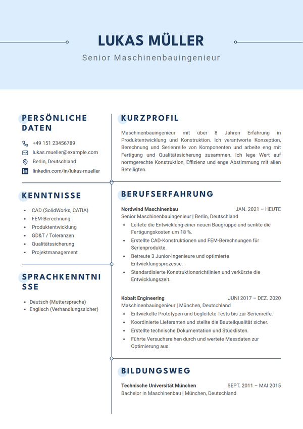 Azure — Lebenslauf-Vorlage