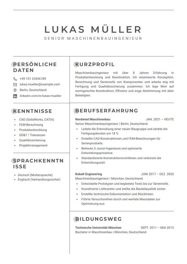 Lattice — Lebenslauf-Vorlage