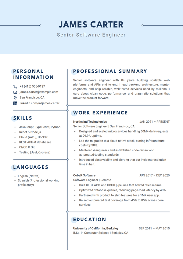 Azure — CV template