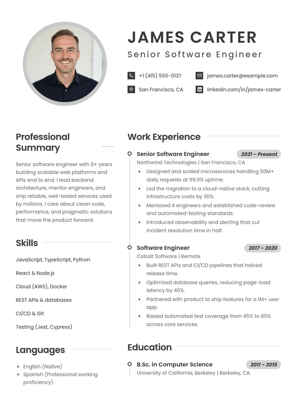 Cadence — CV template