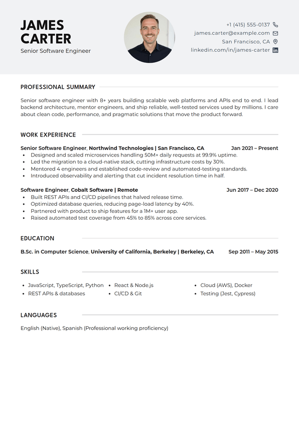 Clarity — CV template
