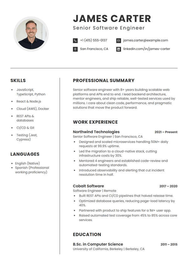 Contour — CV template