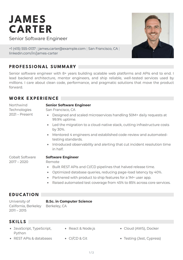 Graphite — CV template