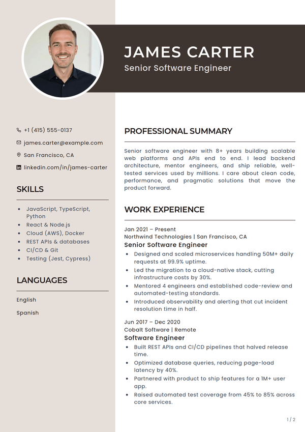 Mocha — CV template