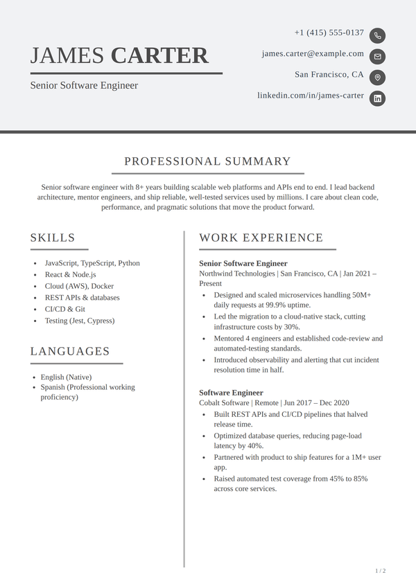 Quill — CV template