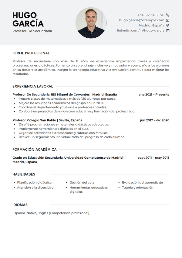 Clarity — plantilla de CV