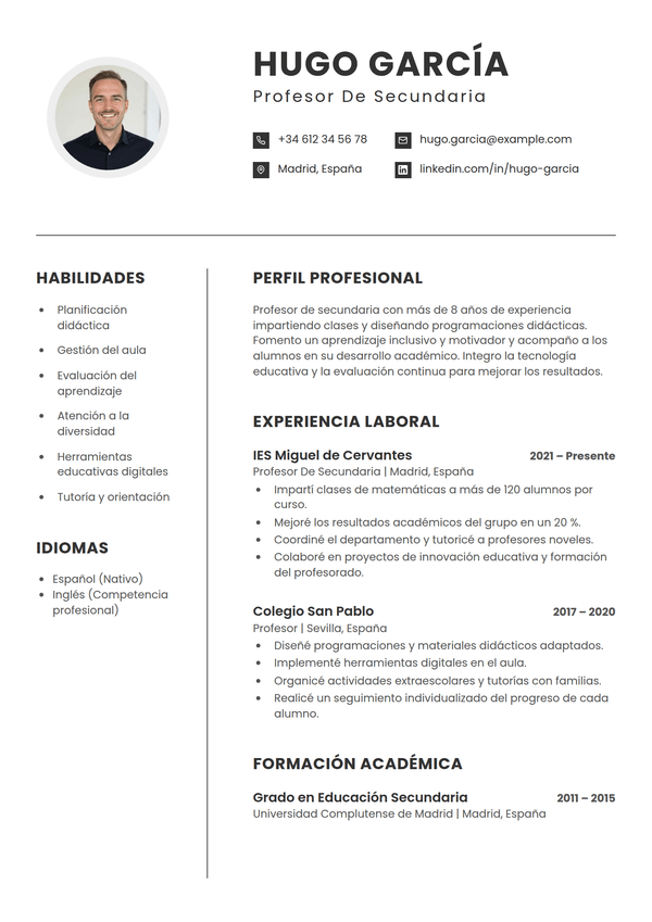Contour — plantilla de CV