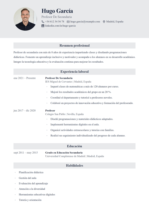 Heritage — plantilla de CV