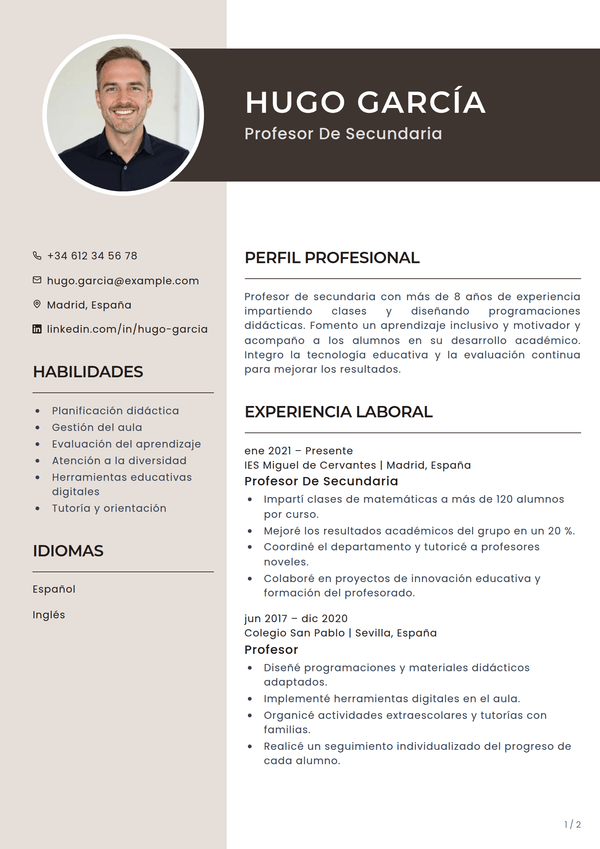 Mocha — plantilla de CV