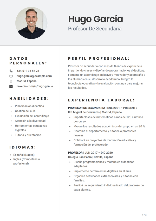 Pewter — plantilla de CV