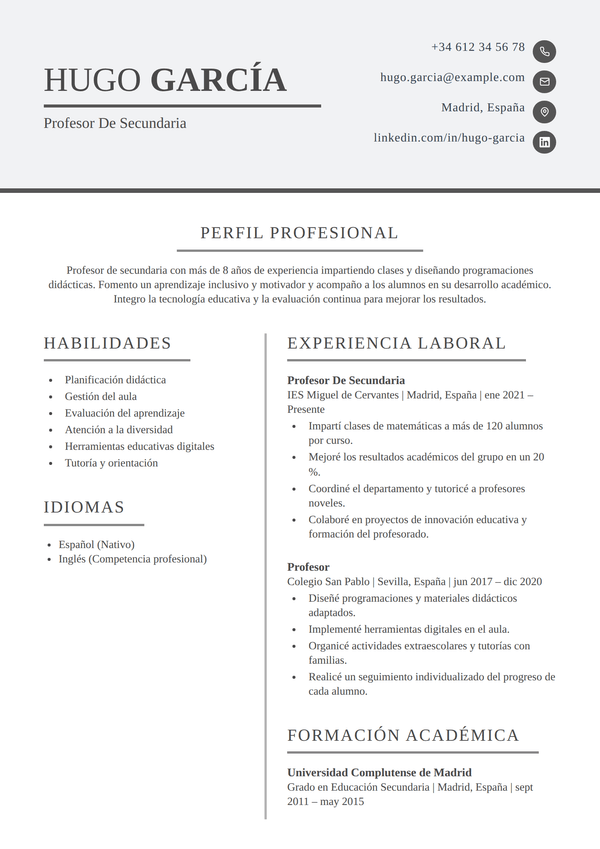 Quill — plantilla de CV