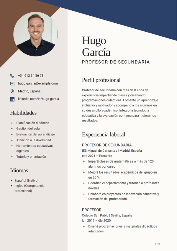 Sienna — plantilla de CV