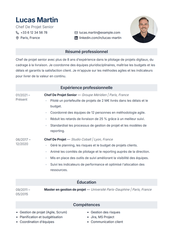 Atlas — modèle de CV