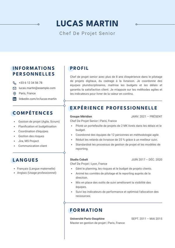 Azure — modèle de CV