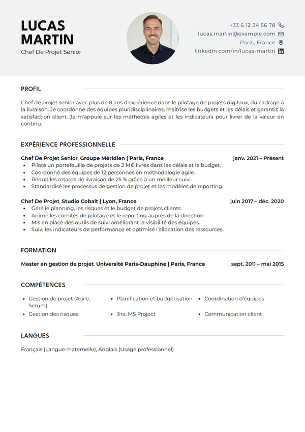 Clarity — modèle de CV