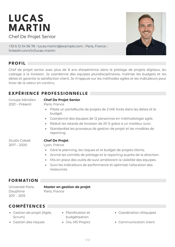 Graphite — modèle de CV