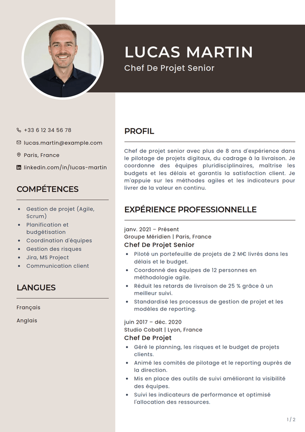 Mocha — modèle de CV