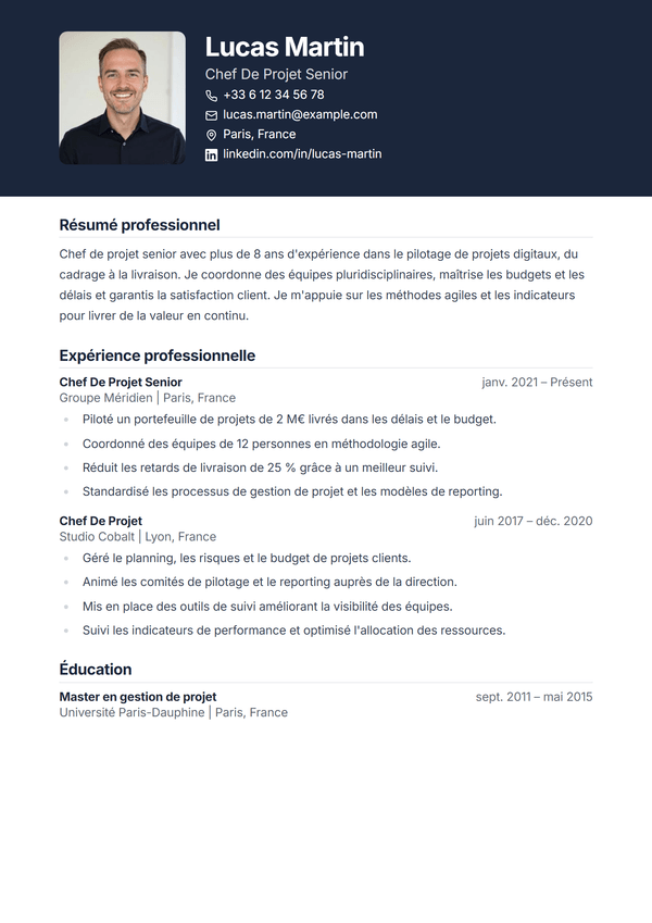 Onyx — modèle de CV