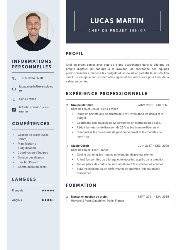 Regent — modèle de CV