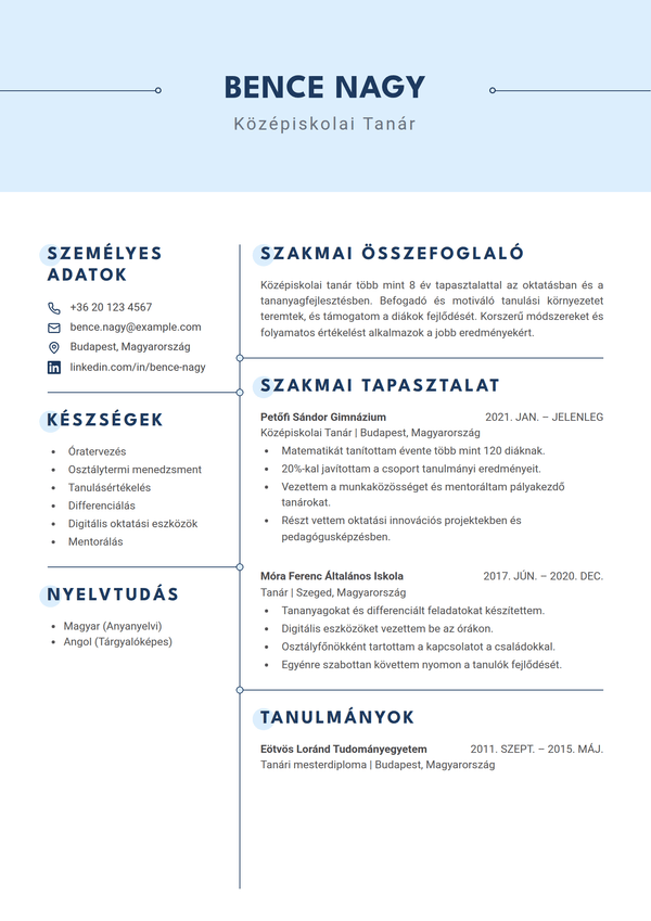 Azure — önéletrajz sablon