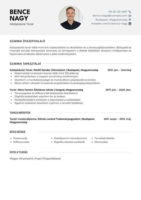 Clarity — önéletrajz sablon