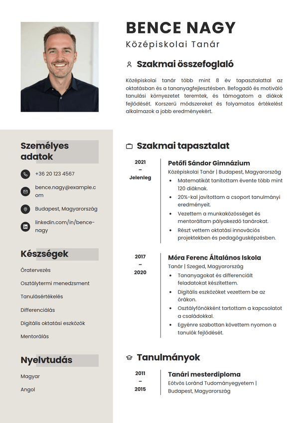 Dune — önéletrajz sablon