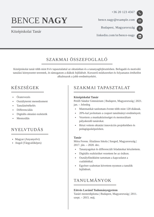 Quill — önéletrajz sablon