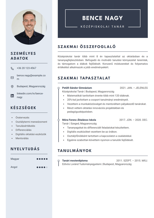 Regent — önéletrajz sablon
