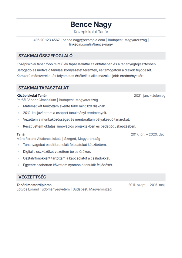 Sterling — önéletrajz sablon