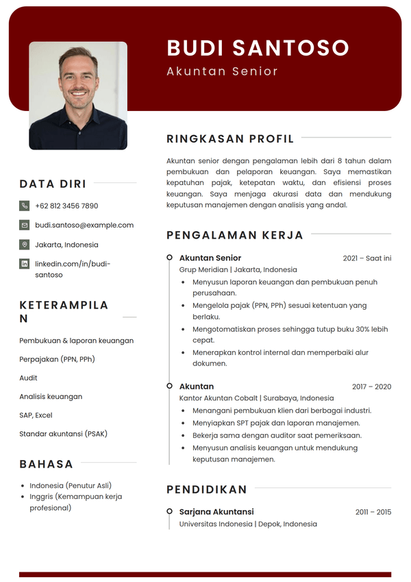 Crimson — templat CV