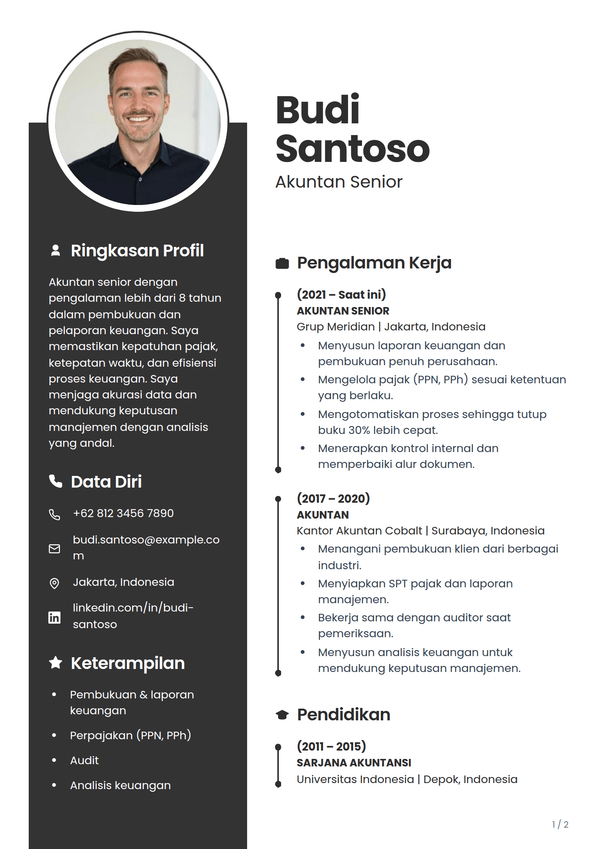 Ebony — templat CV