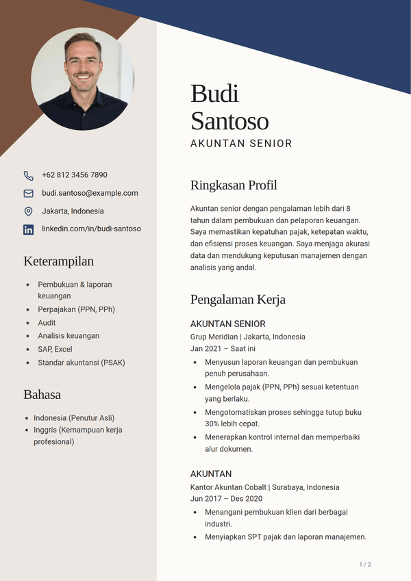 Sienna — templat CV