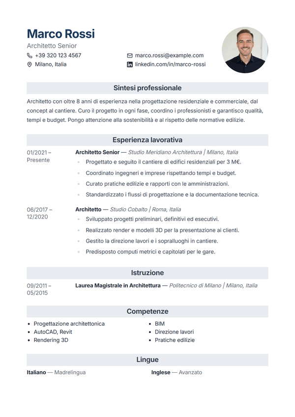 Atlas — modello di CV