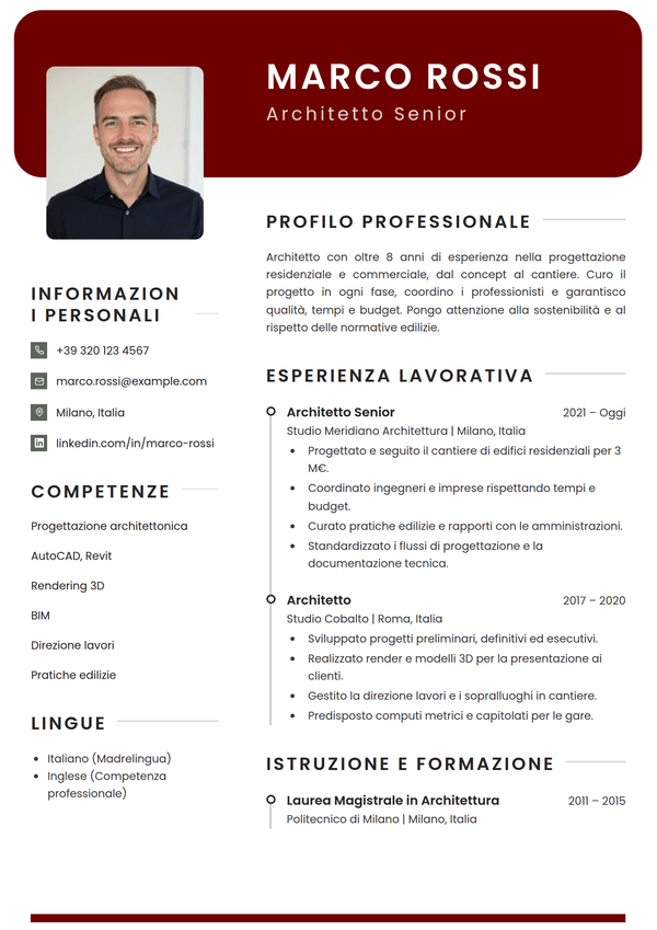 Crimson — modello di CV
