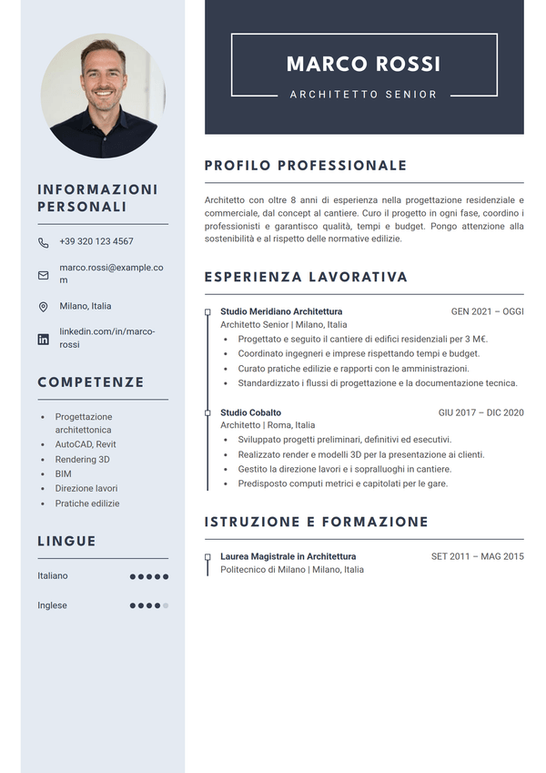 Regent — modello di CV