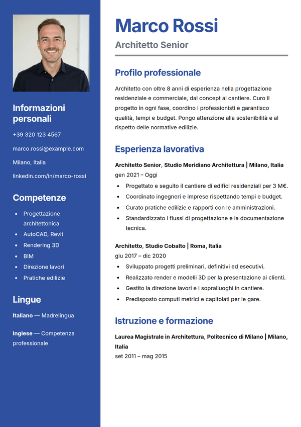 Sapphire — modello di CV