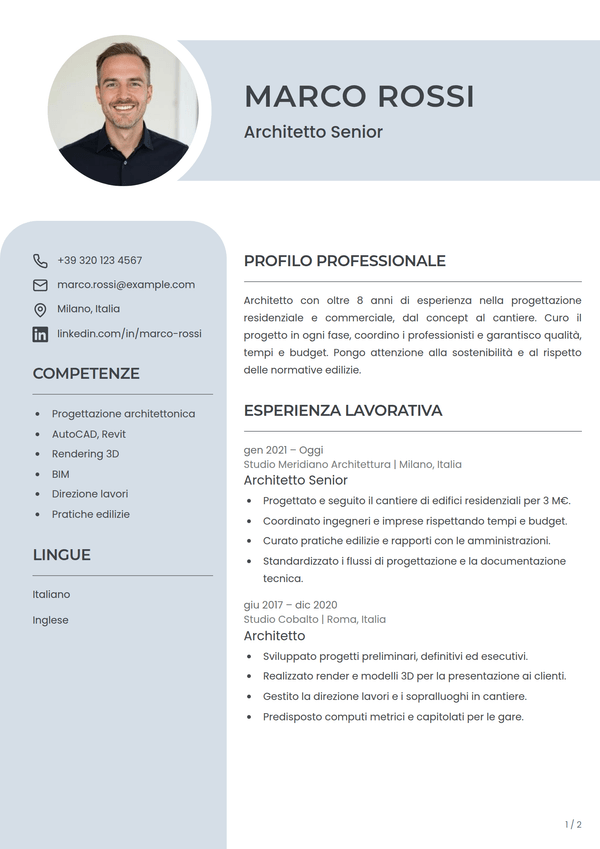 Serene — modello di CV