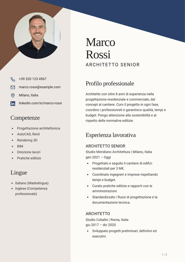 Sienna — modello di CV