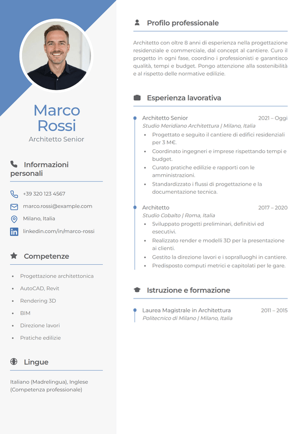 Vista — modello di CV