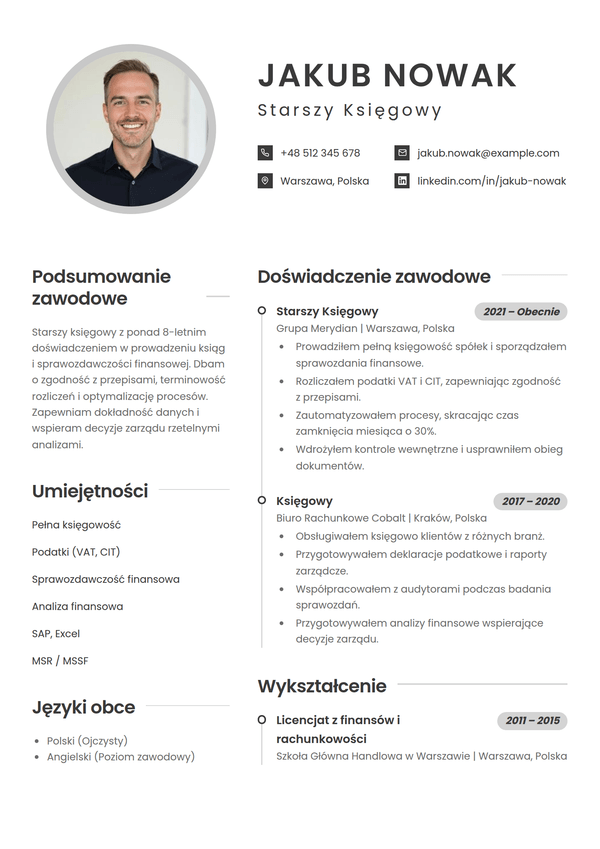 Cadence — szablon CV