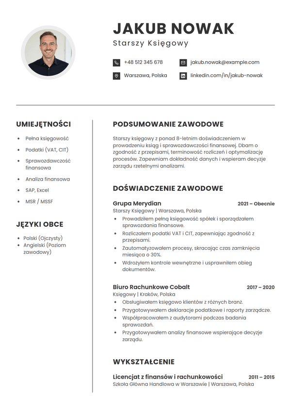 Contour — szablon CV