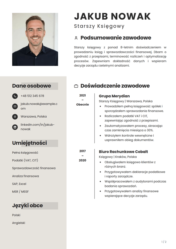 Dune — szablon CV