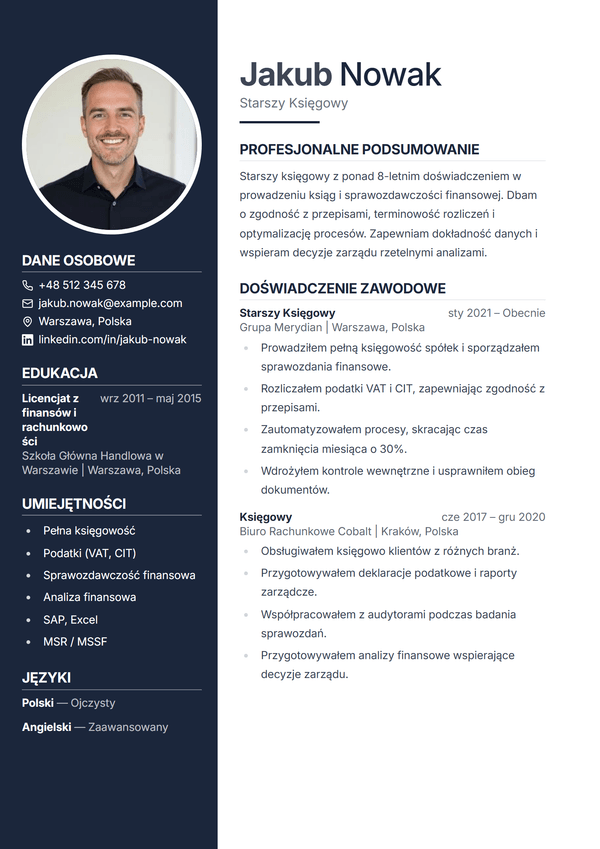 Executive — szablon CV