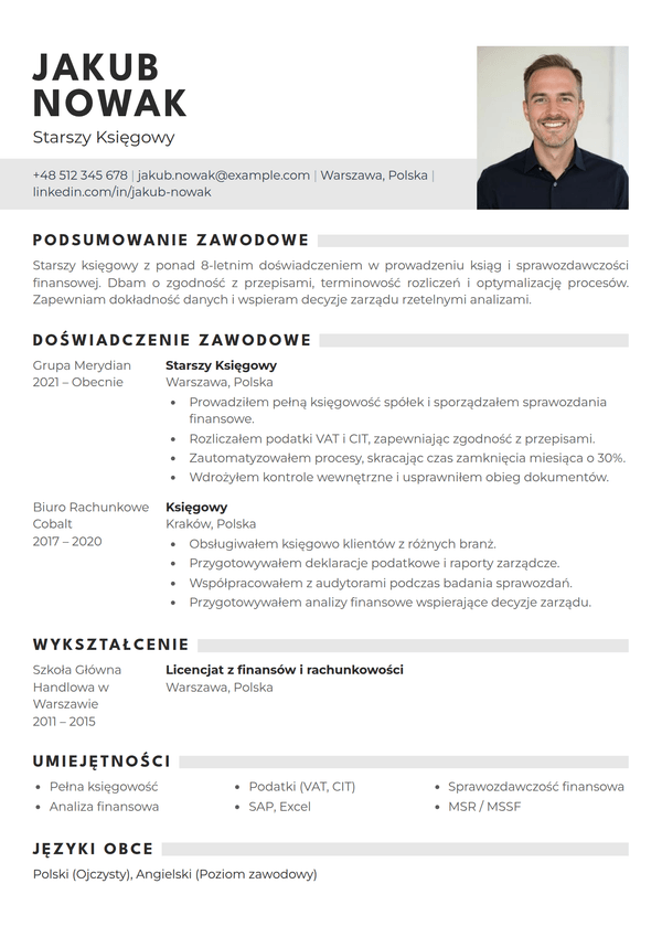 Graphite — szablon CV
