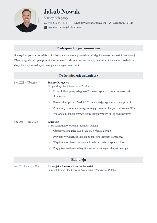 Heritage — szablon CV