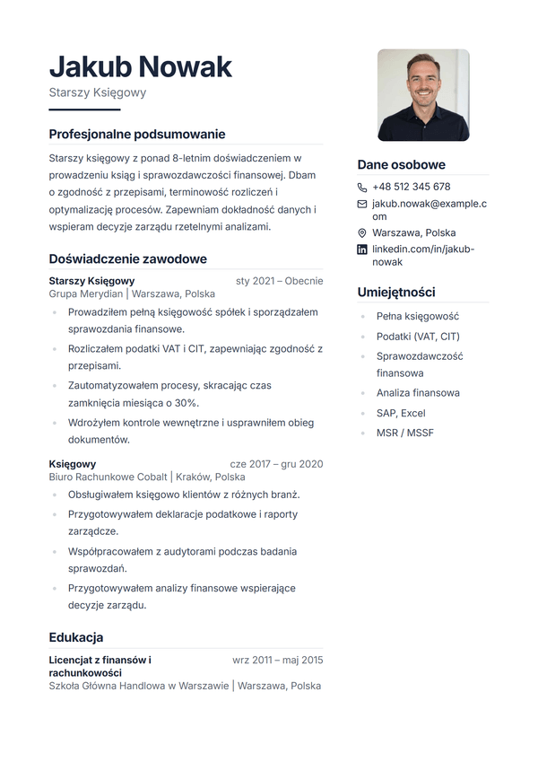 Meridian — szablon CV
