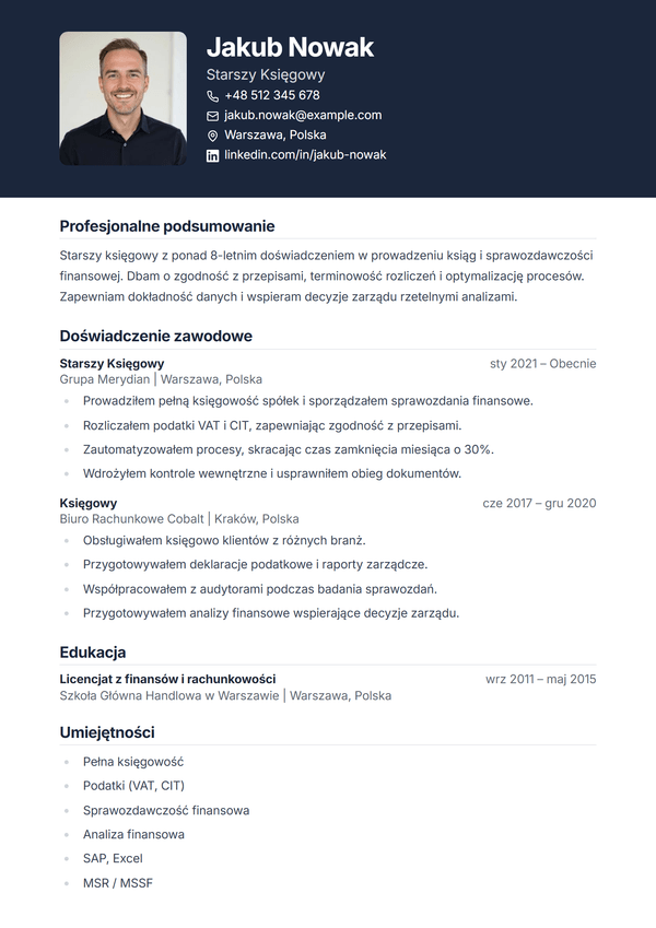 Onyx — szablon CV