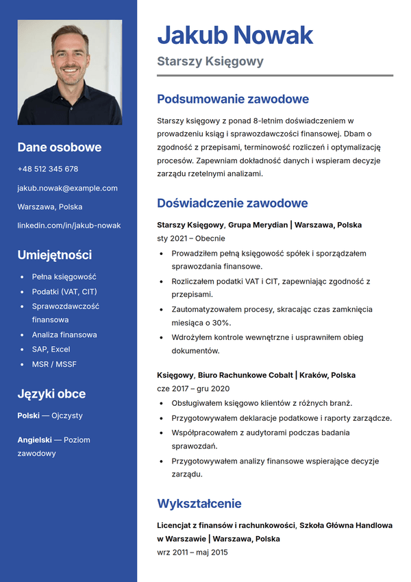 Sapphire — szablon CV