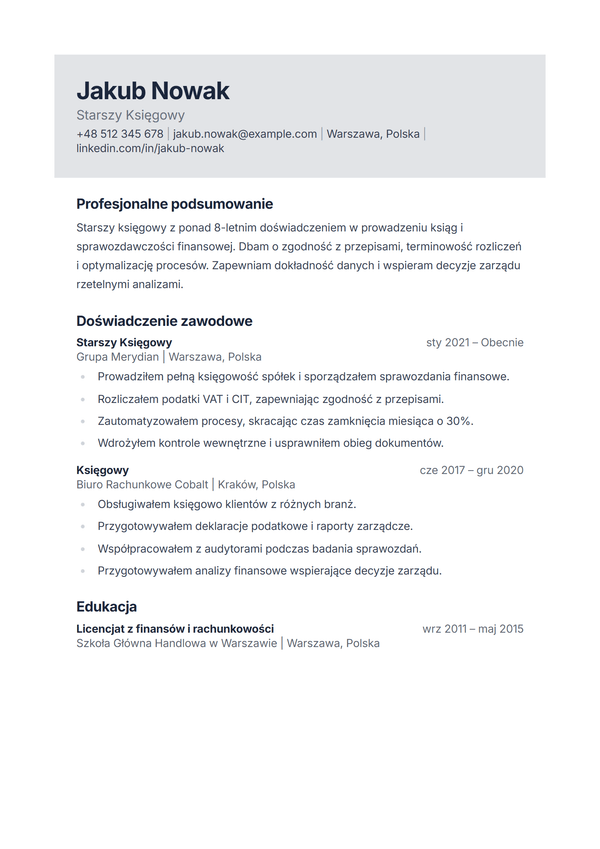Slate — szablon CV